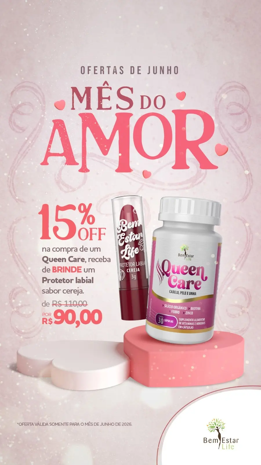 NA COMPRA DE QUEEN CARE BRINDE: PROTETOR LABIAL SABOR CEREJA